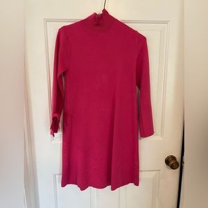 NWOT Zara hot pink sweater mini dress, S, bow sleeves, Never worn